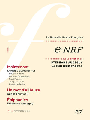 cover image of La Nouvelle Revue Française N° 610--e-NRF (Novembre 2014)